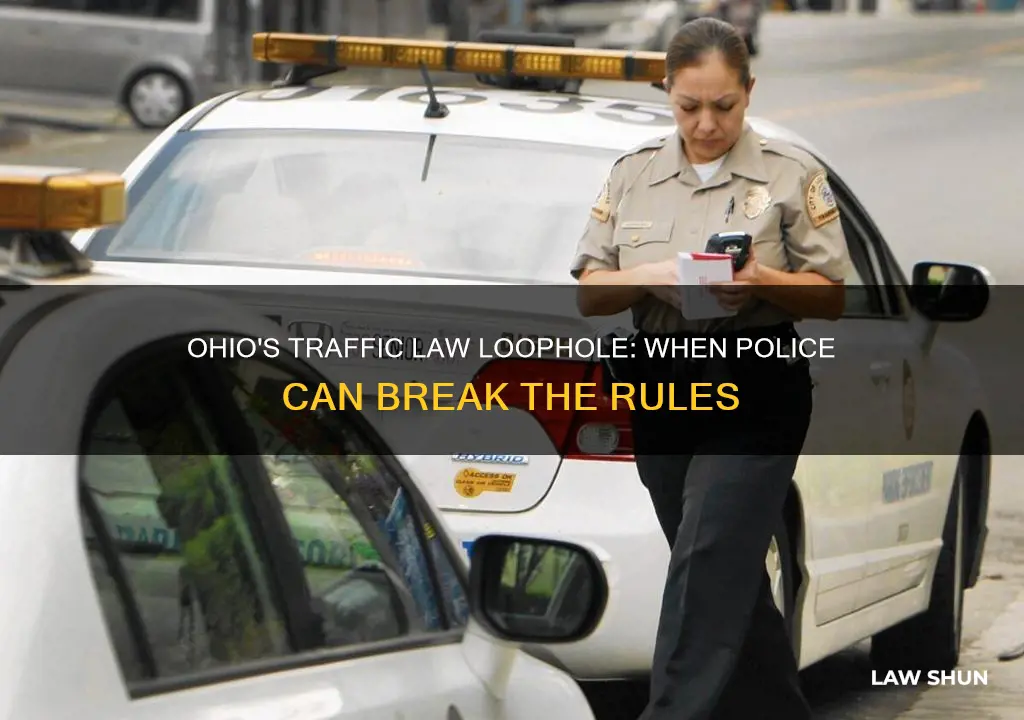 what ohio law give police authority to break traffuc law