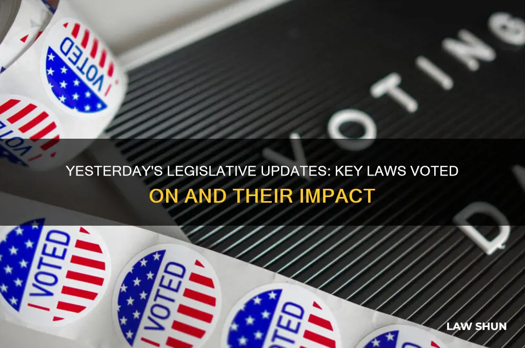 what other laws got voted on yesterday