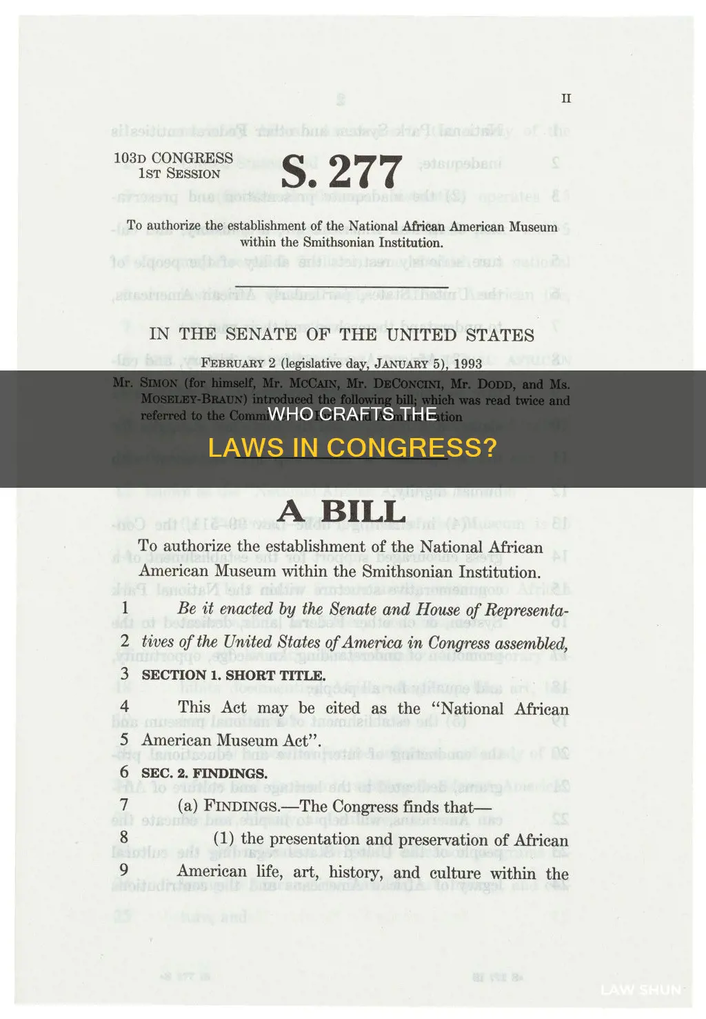 what part of congress creates the laws