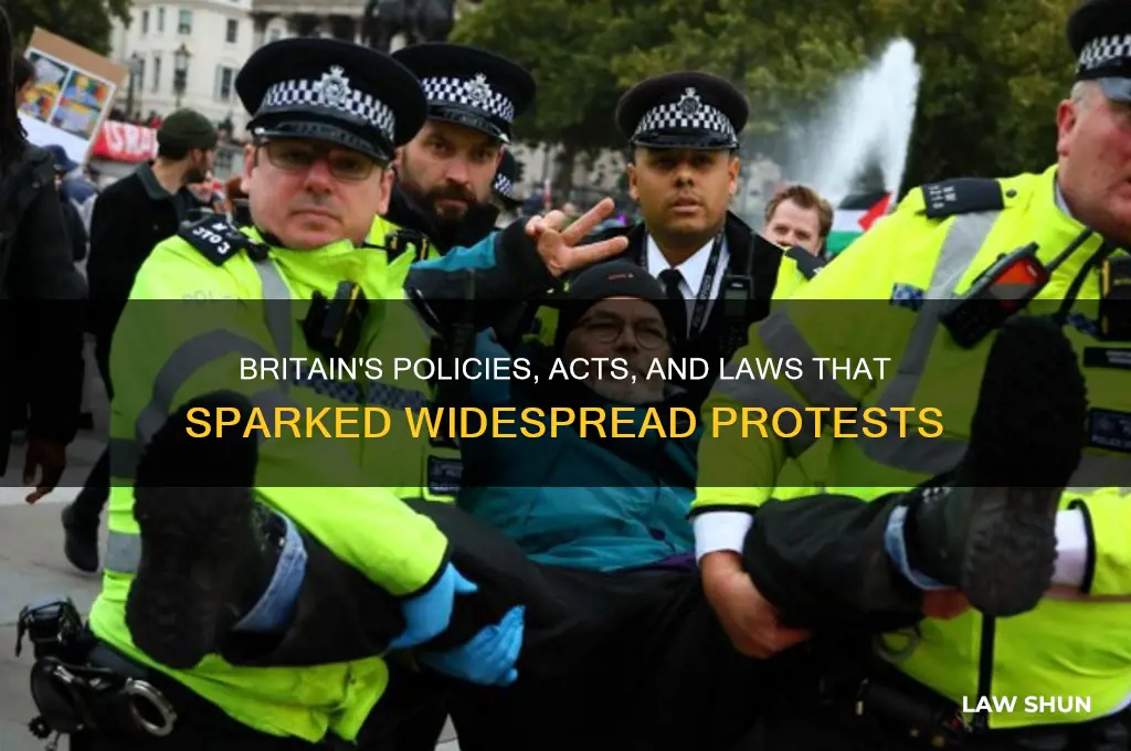 what policies act and laws by britain led to protests