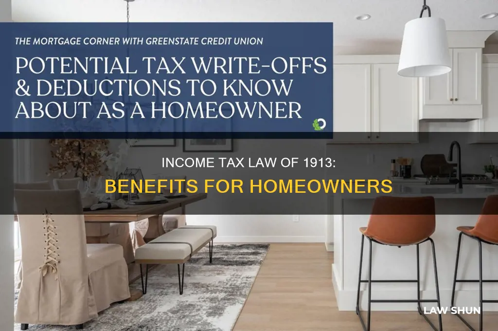 what right did the 1913 income tax law deductile homeowners