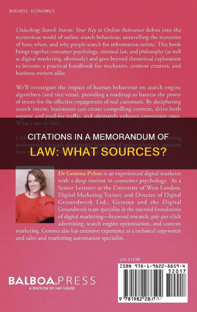 what sources can you cite in a memorandum of law