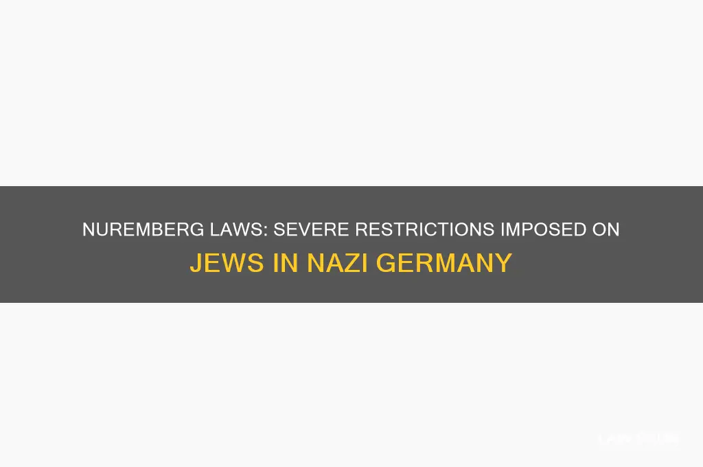 what strict conditions were placed on jews with nuremberg laws