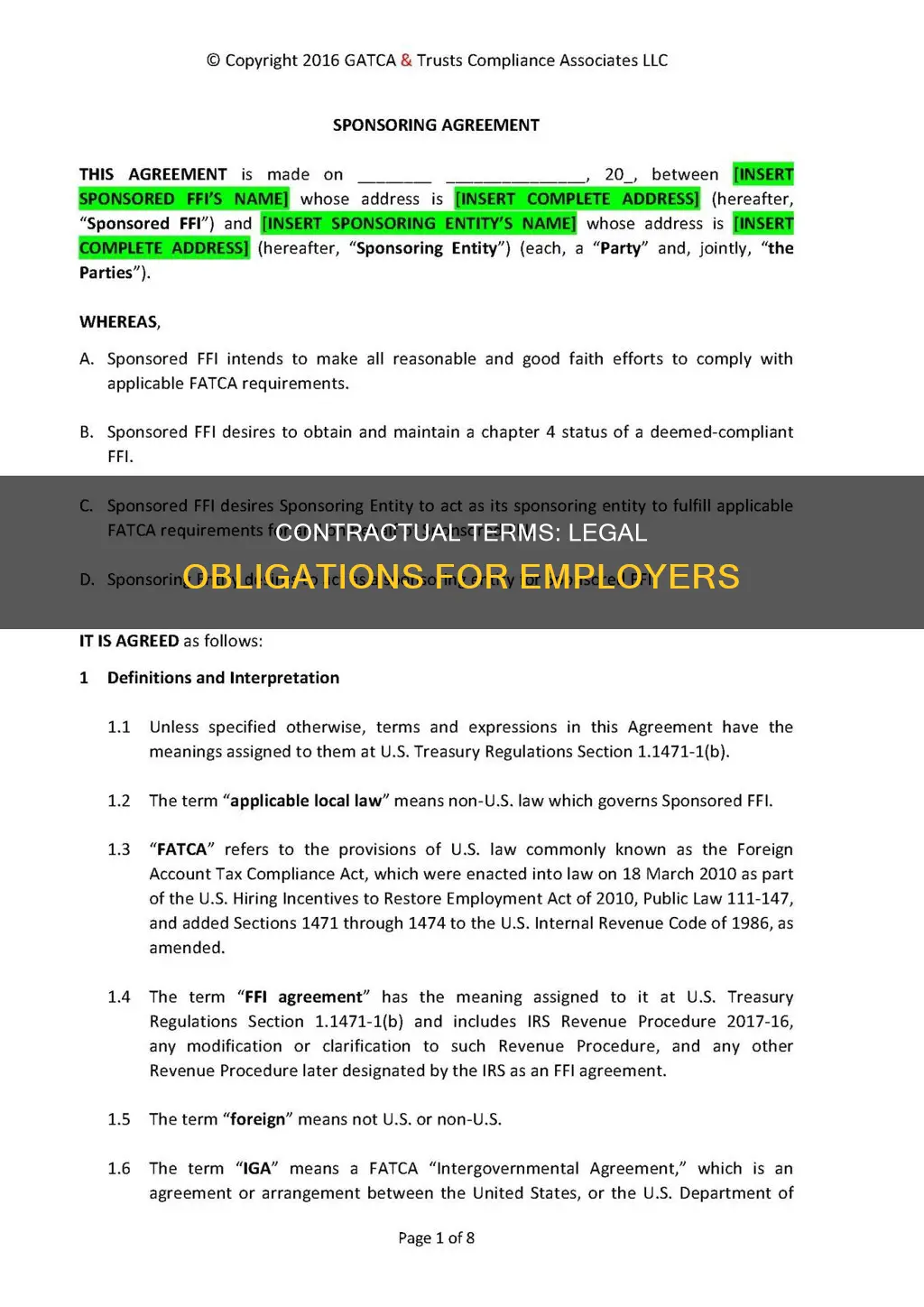 what terms of contract are imposed by law on employers