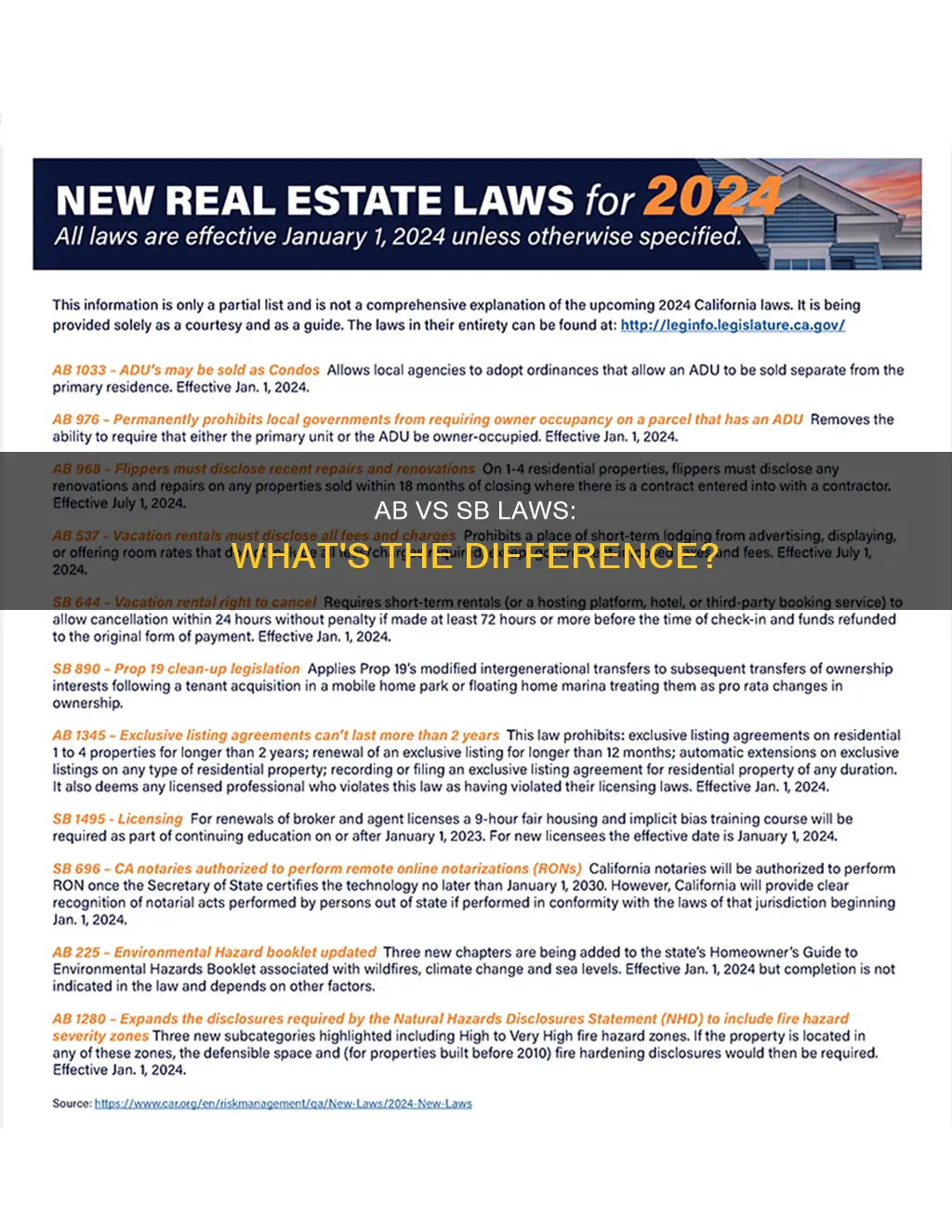 what the difference between ab laws and sb laws