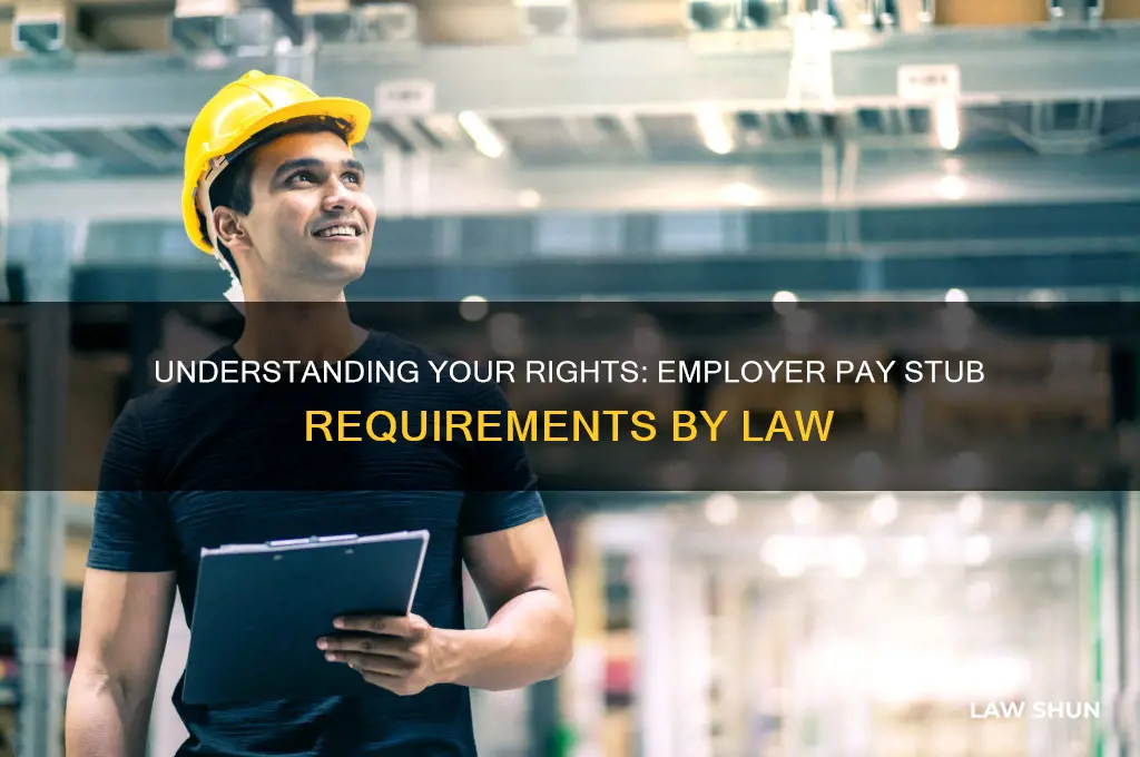 what the law of employer give you a pay stub