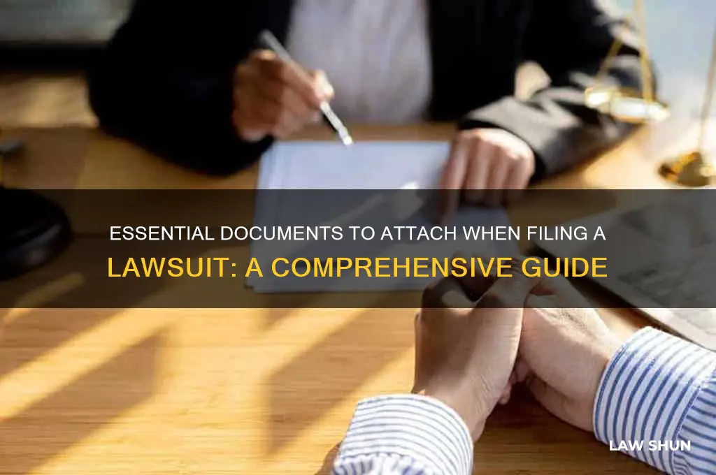 what to attach to form a law suit