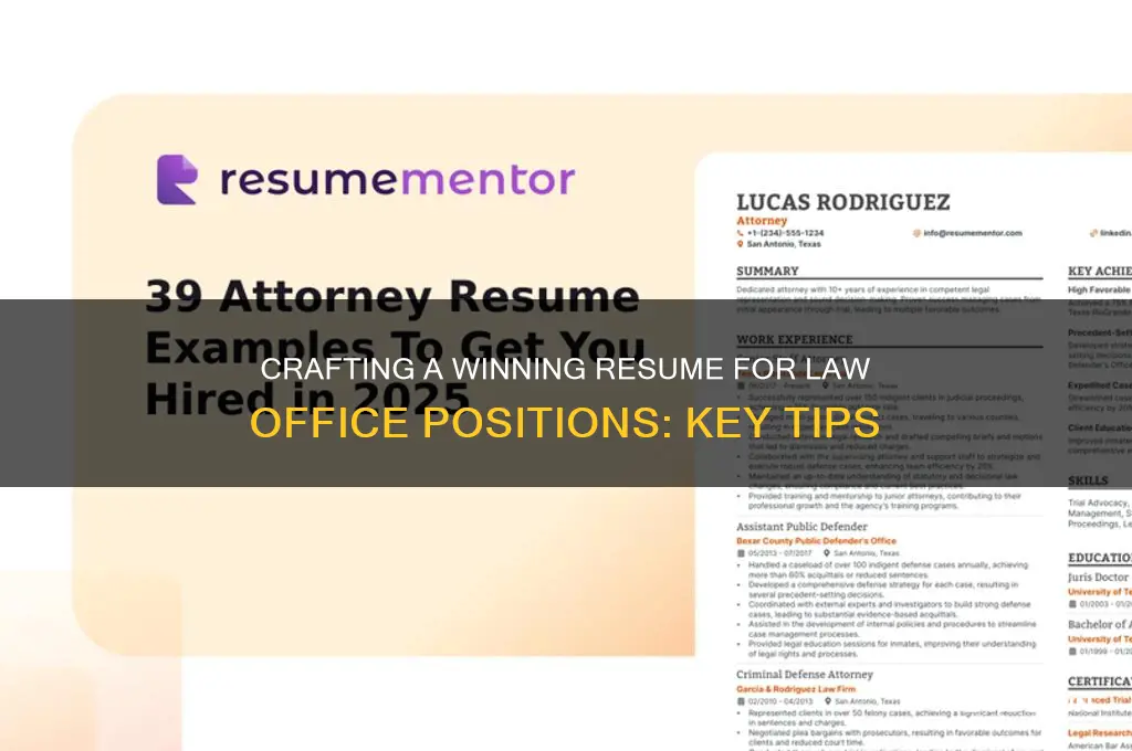 what to put on a resume for a law office