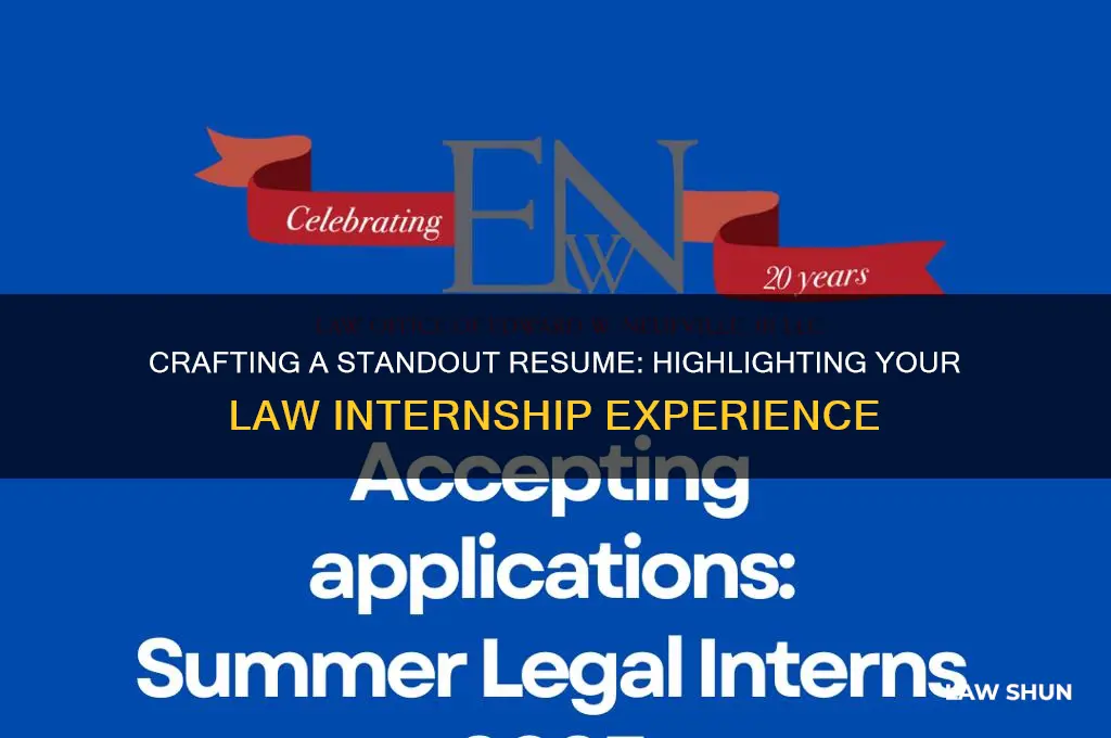 what to write in law itnernship on resume