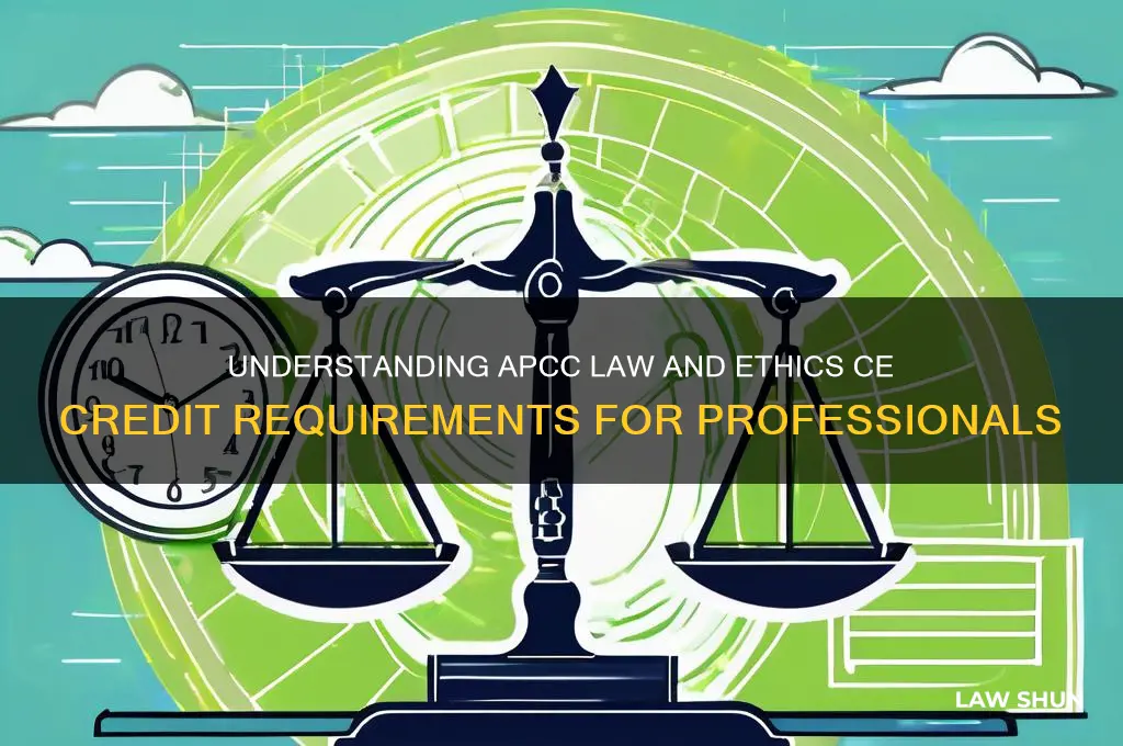 what type of ce credit apcc law and ethics