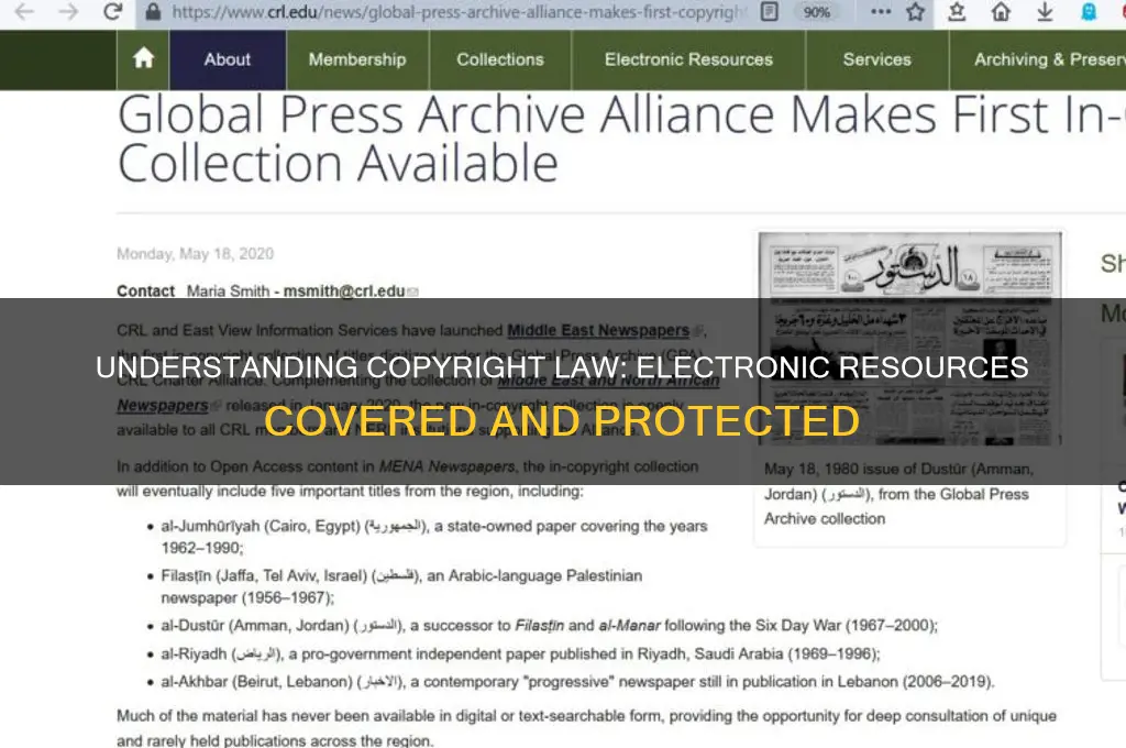 what types of electronic resources are included in copyright law