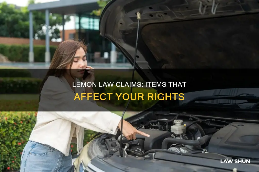 what types of items can affect lemon law claims