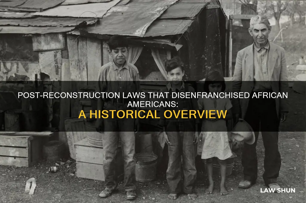 what types of laws actually disfranchised african-americans after the