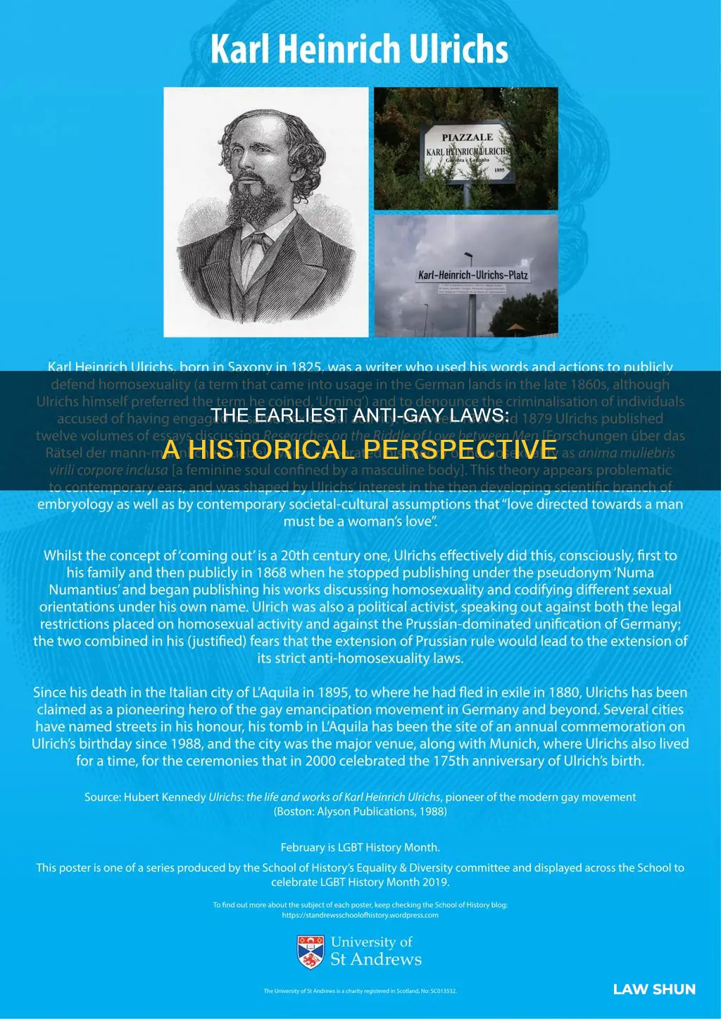 what was the first anti gay law