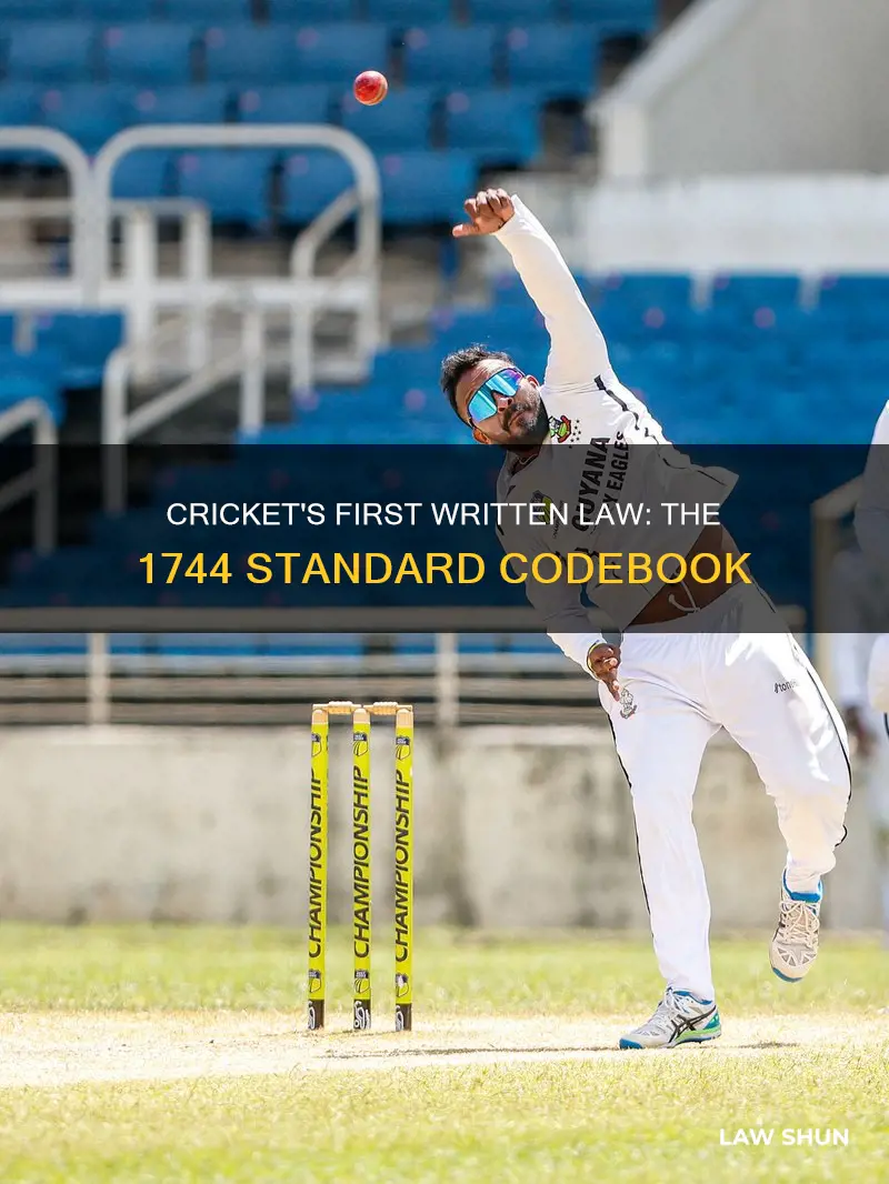 what was the first written law of cricket