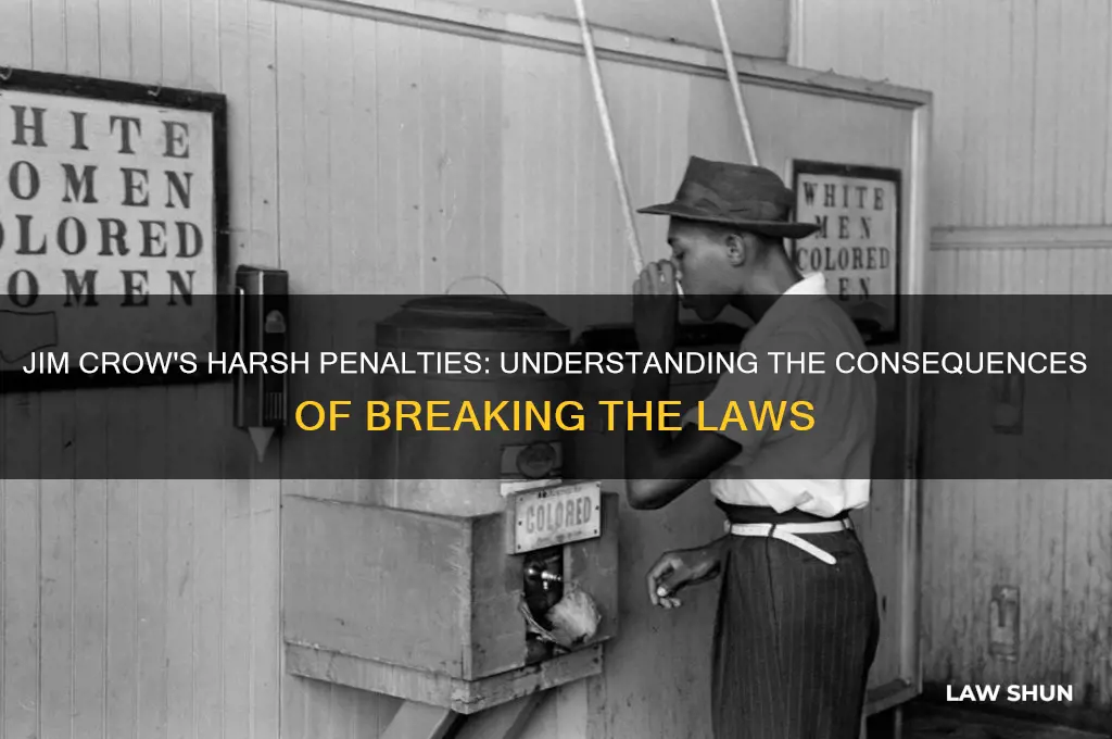 what was the punishment for breaking jim crow laws