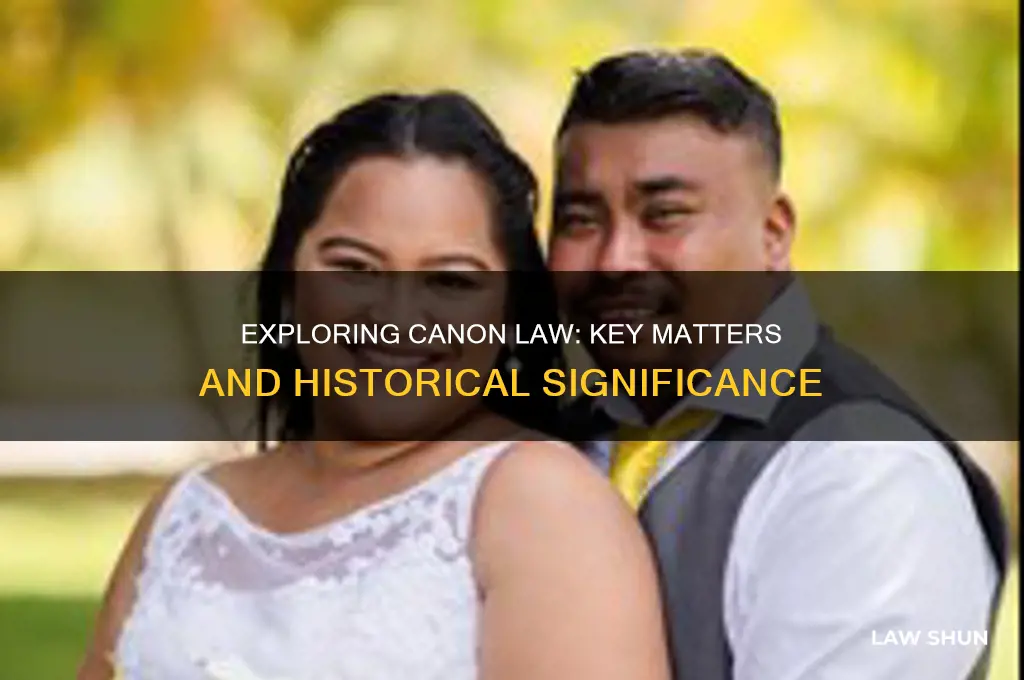 what were some of the matters covered by canon law