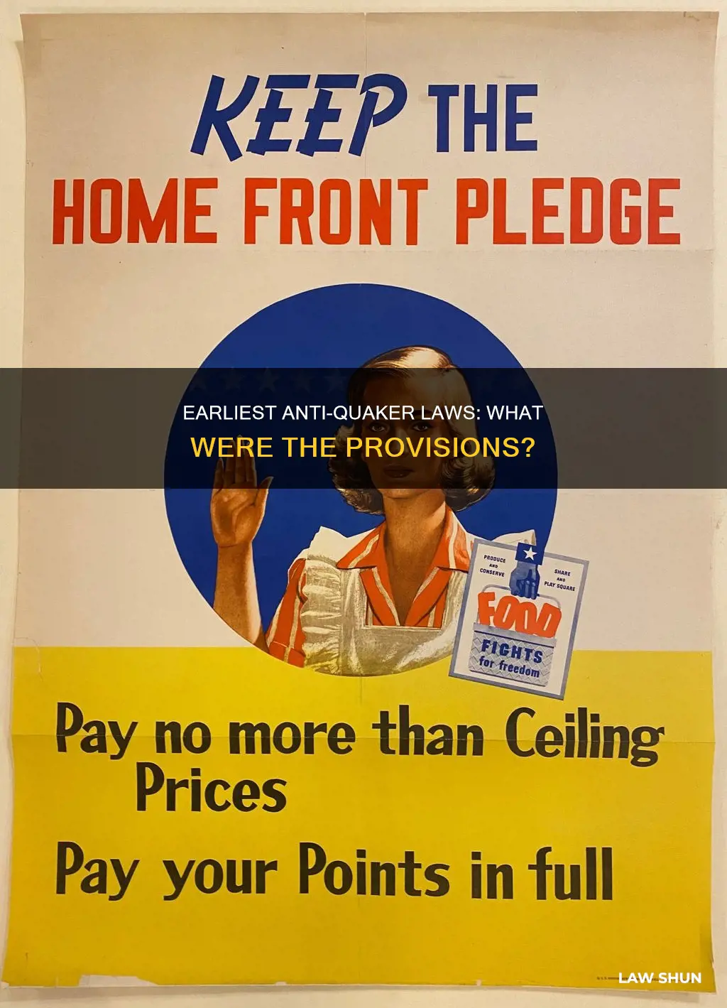 what were the provisions of the first anti quaker laws