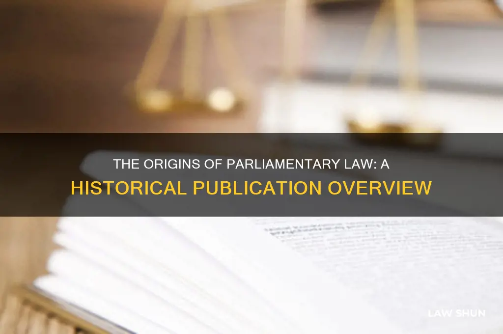 what year and who published the manual on parliamentary law