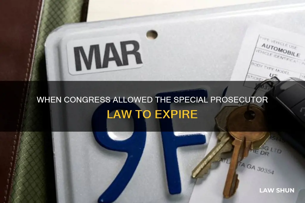 what year did congress let the special prosecutor law lapse