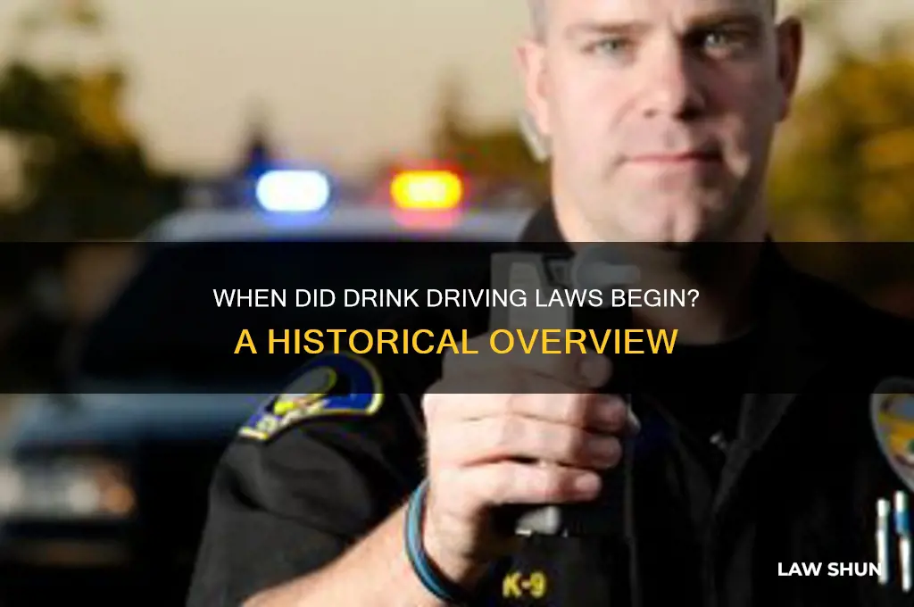 what year did drink driving laws come in