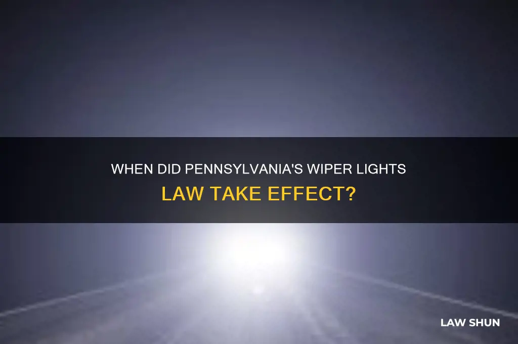 what year did pa wiper lights law come out
