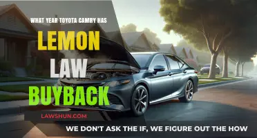 Toyota Camry Lemon Law Buyback: Which Model Year Qualifies?