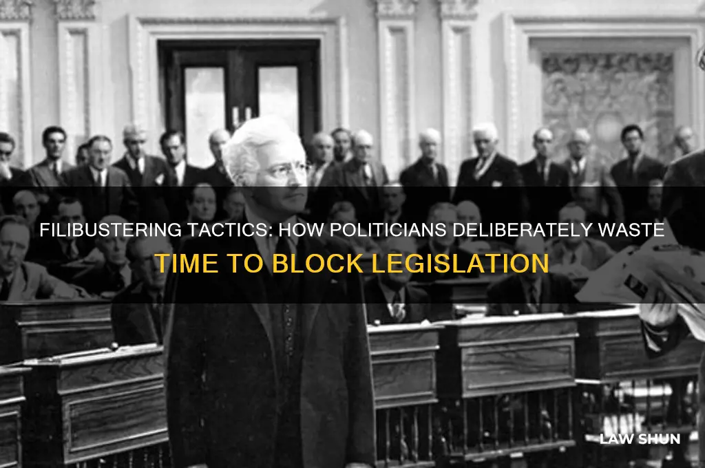 when a politican wastes time on purpose to oppose law