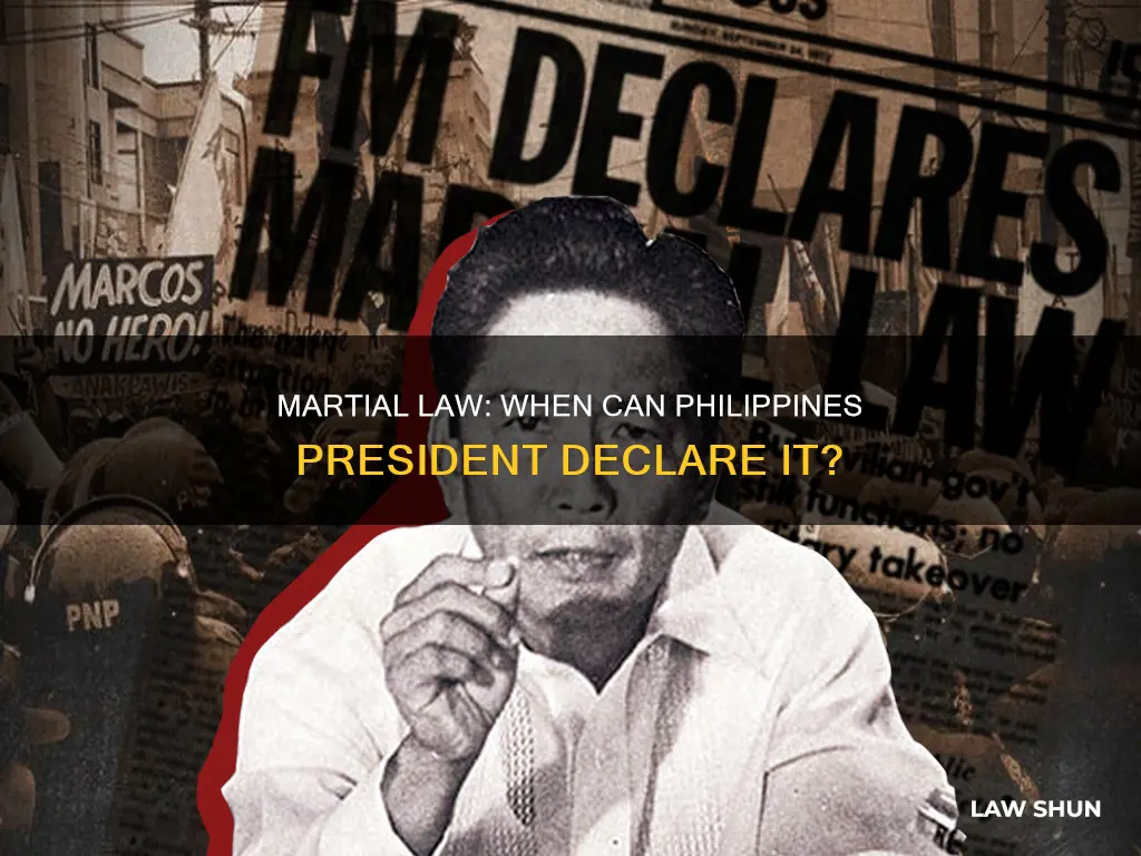 when can a president declare martial law philippines