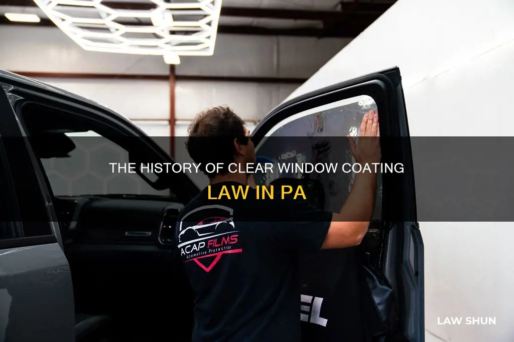 when did automobile clear window coating become pa law