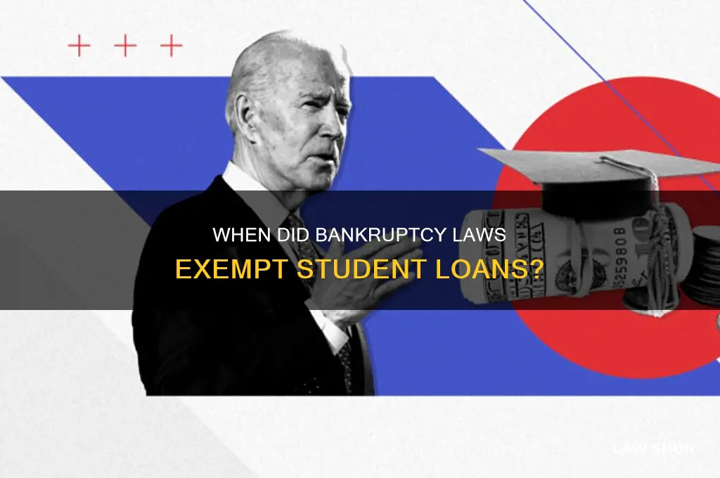 when did bankruptcy laws exempt student loans