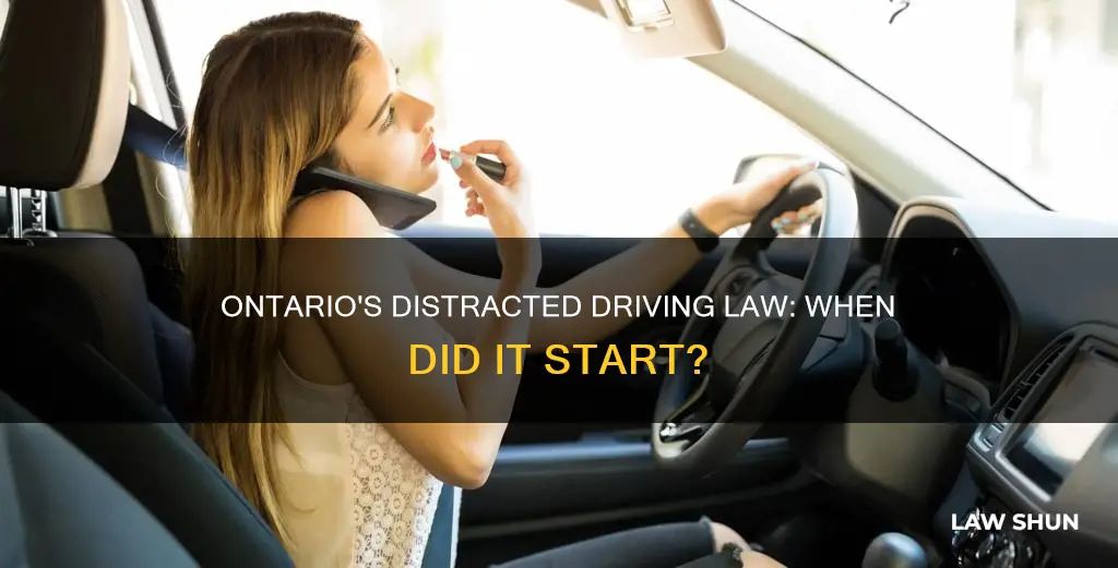 when did distracted driving become a law in ontario