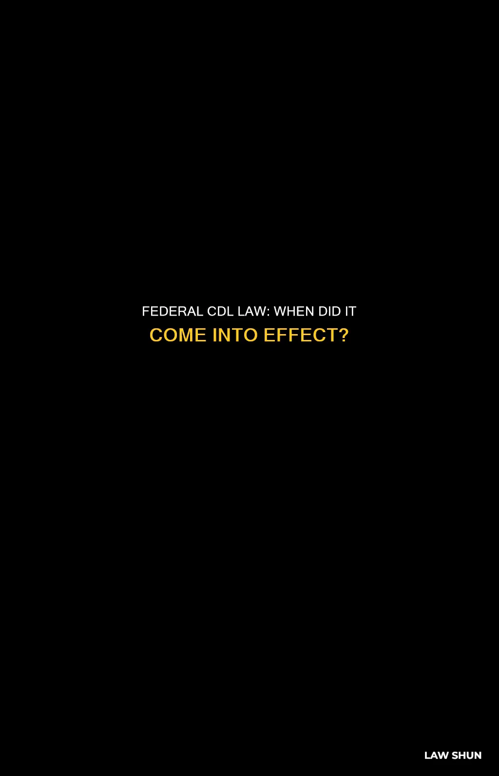 when did federal cdl become law