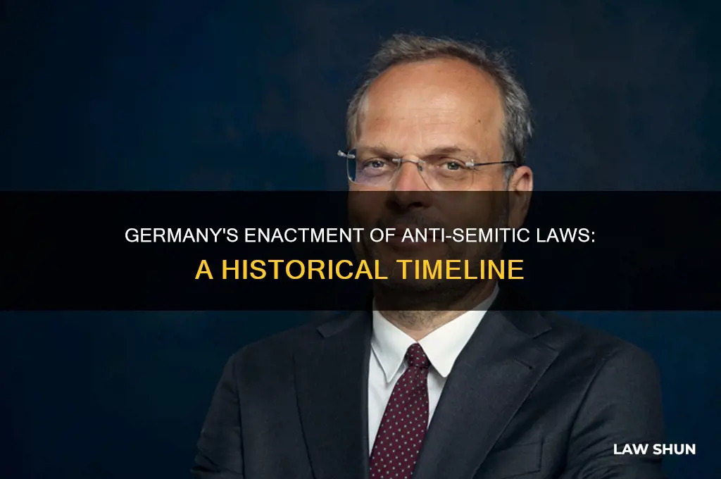when did germany enact anti-semitic laws