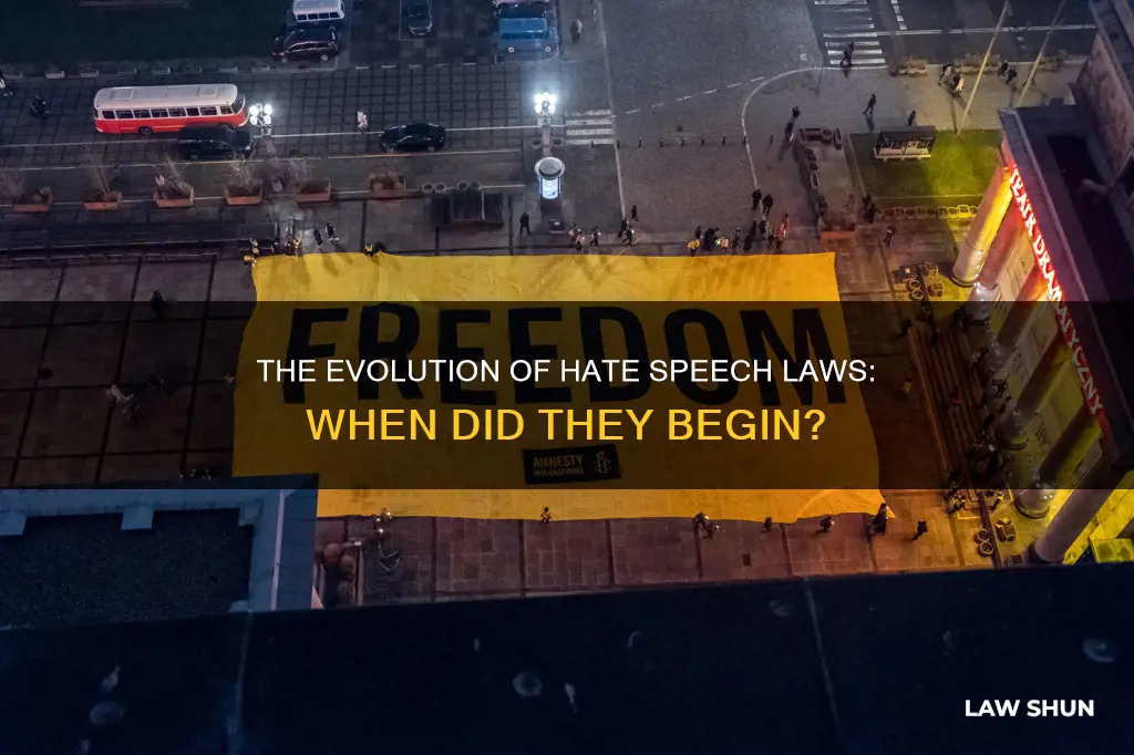 when did hate speech laws first appear