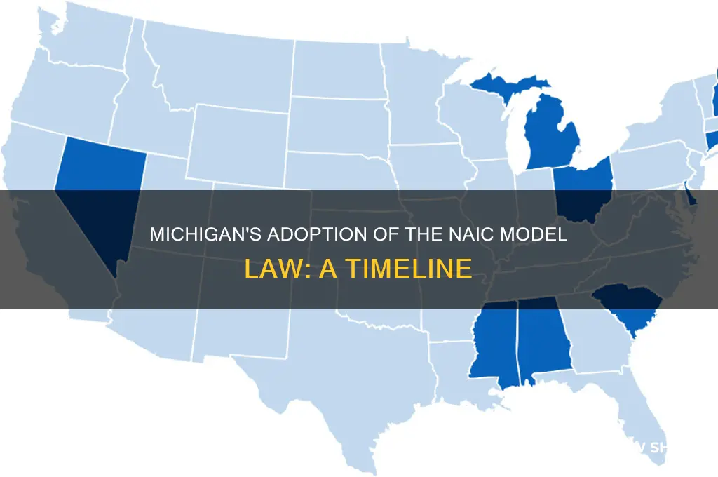 when did michigan adopt the naic model law