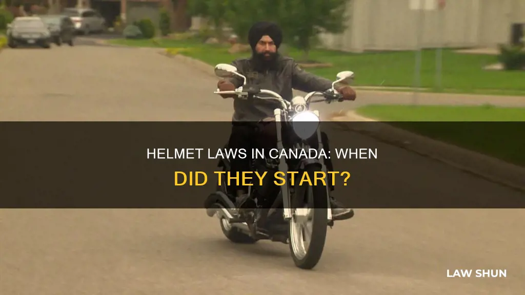when did motorcycle helmets become law in canada
