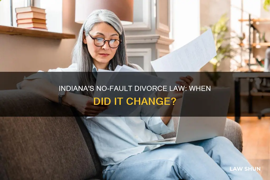 when did no fault divorce become a law in indiana