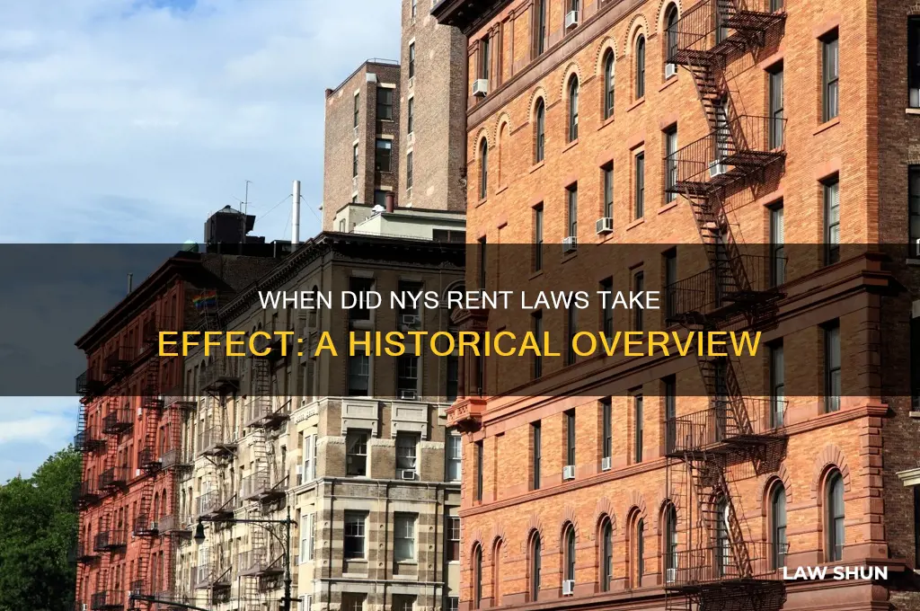 when did nys rent laws take affect