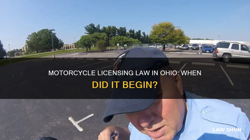 when did ohio motorcycle license become a law