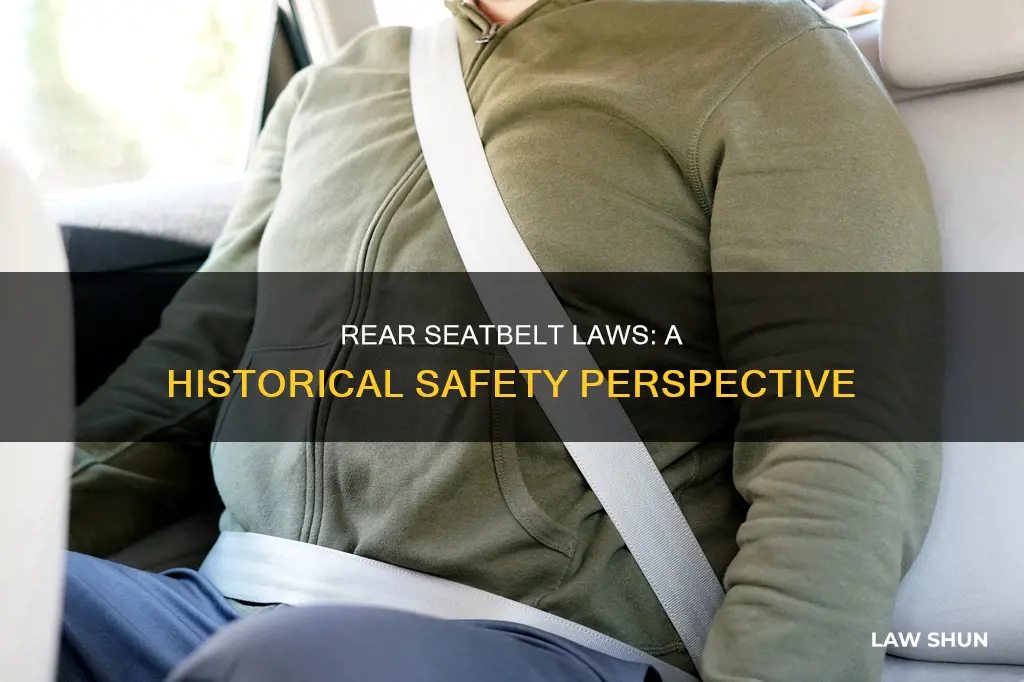 when did rear seatbelts become law