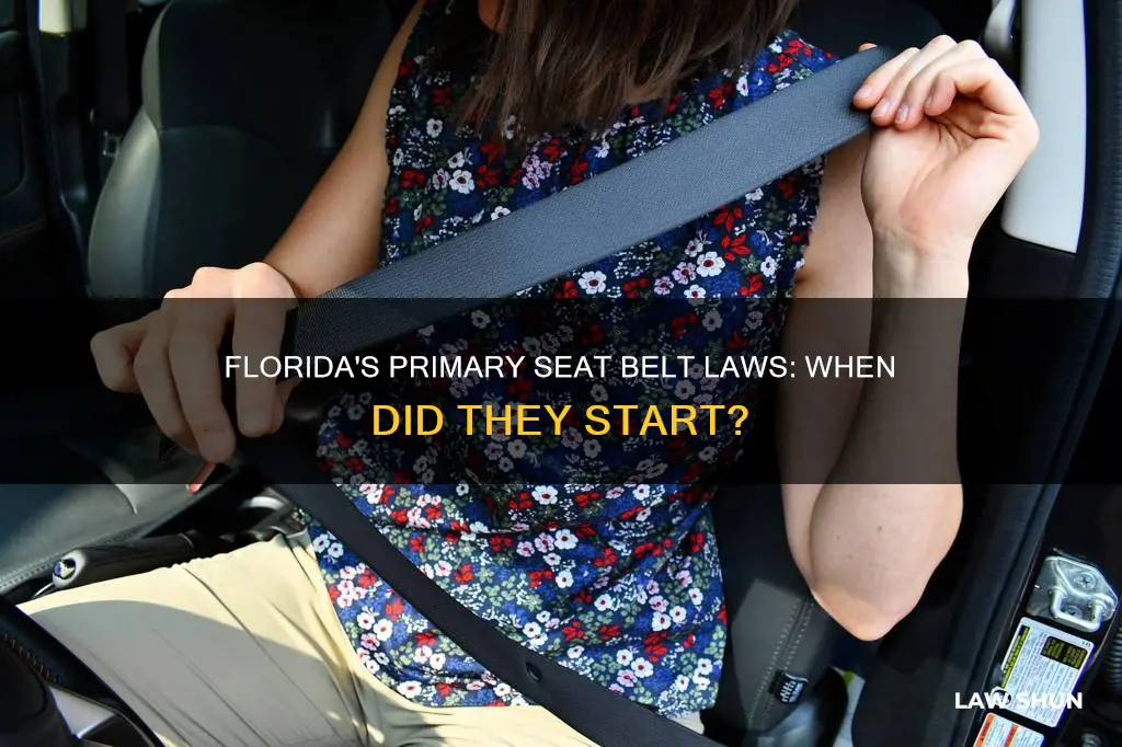 when did seat belt laws become primary in florida