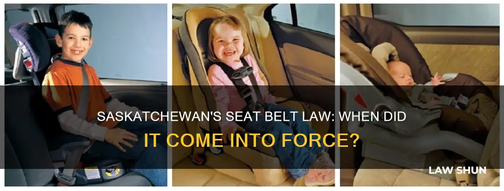 when did seat belts become law in saskatchewan