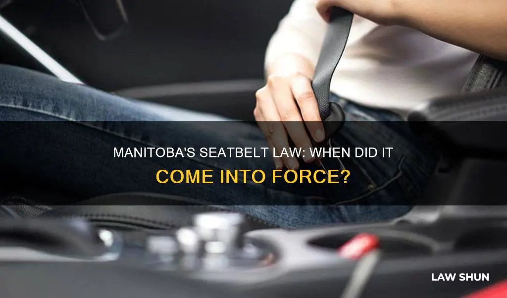 when did seatbelts become law in manitoba