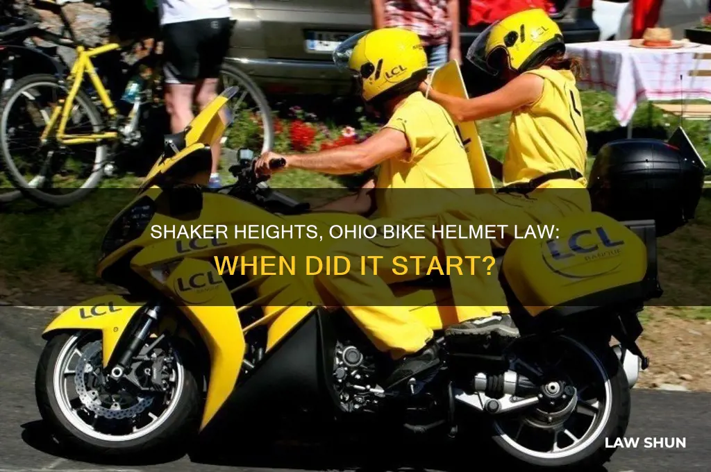 when did shaker heights ohio bike helmet law begin
