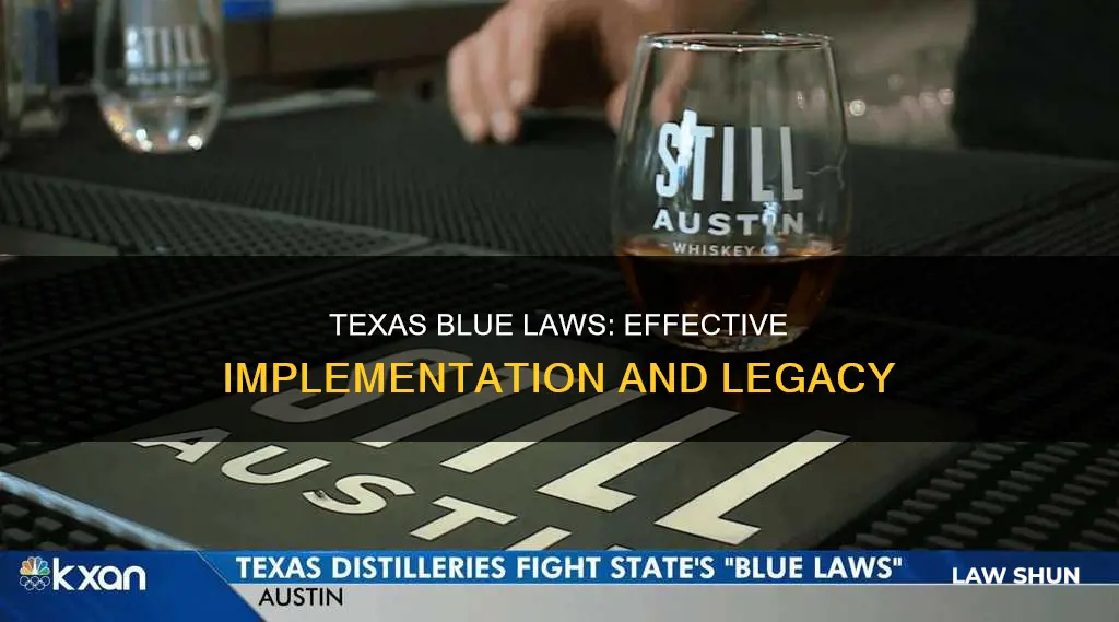 when did the blue laws become effective in texas