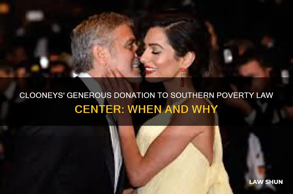 when did the clooneys donate to southern poverty law center