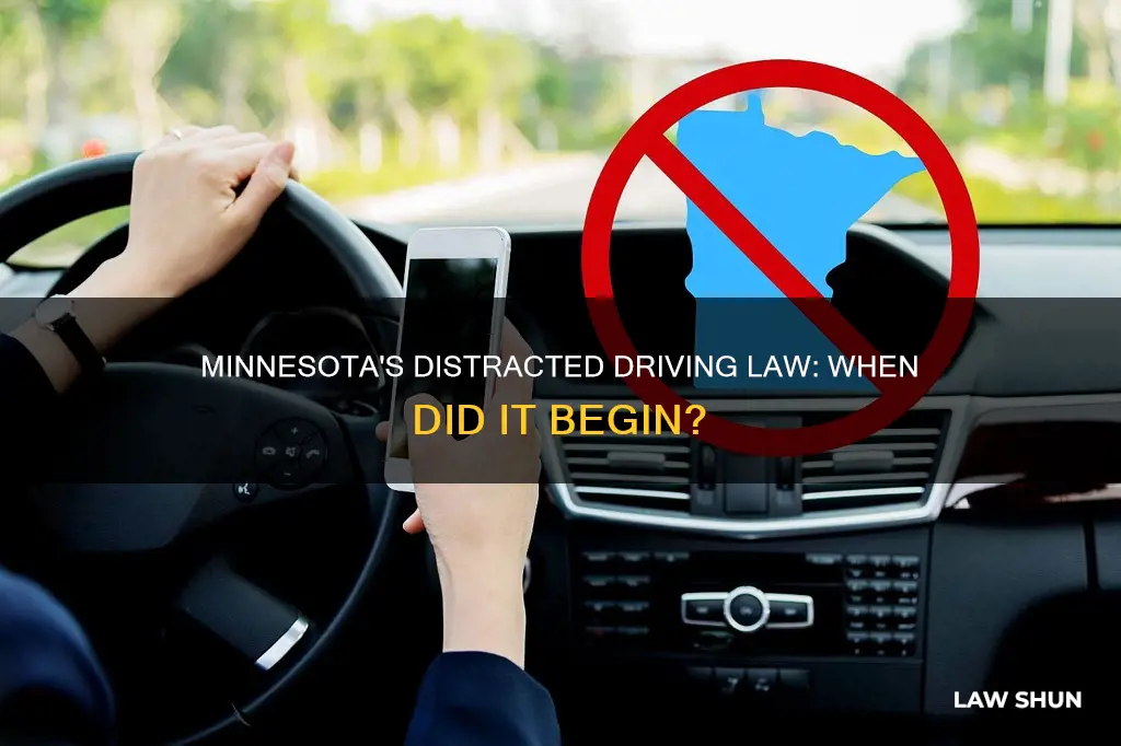 when did the distracted driving law become law in minnesota