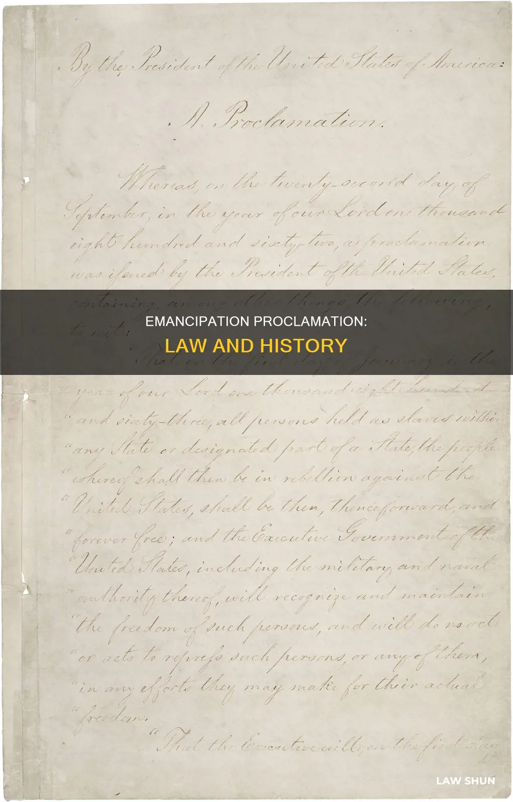 when did the emancipation proclamation become law