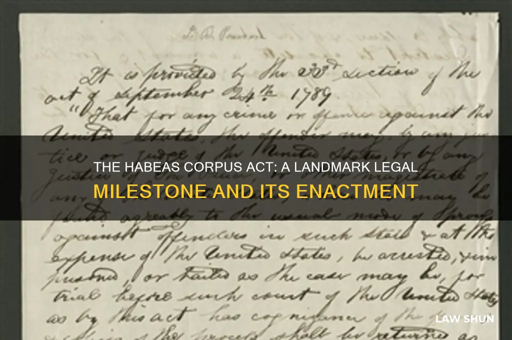 when did the habeas corpus act became law